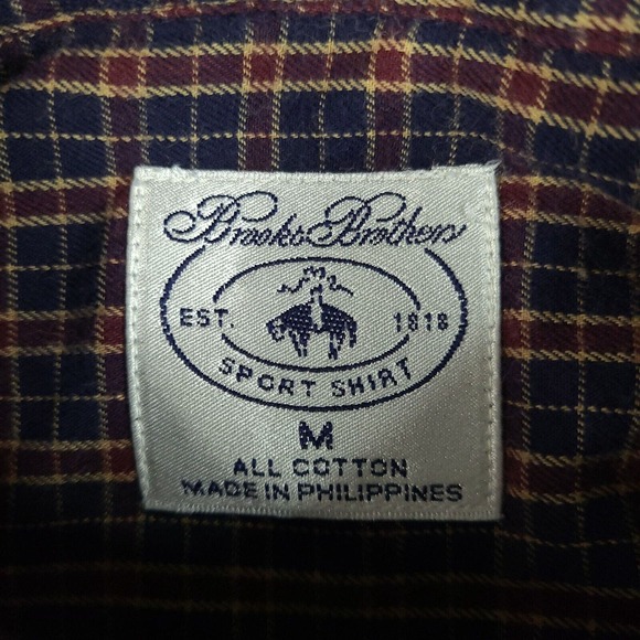 Brooks Brothers Sport Shirt Men's Medium Blue Burgundy Button Down Long Sleeve - Picture 5 of 13